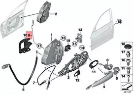 BMW F30 F80 M3 Durys Priekinis Dešinys Veikimo Stangos Originalus 51217270006