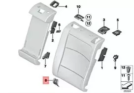 Bmw 5 F11 Isofix Dėklas Originalus 52207267097