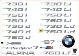 BMW 7 F02 LCI Etiketė 06 2011 05 2015 Originalus 51147315513