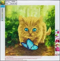 Centrum Deimantinė mozaika 5D - Cat&Butterfly 30x30 80884