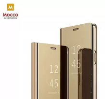 Mocco Clear View atverčiamas dėklas skirtas Samsung Galaxy A22 5G, auksinis