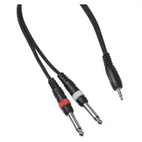 Procab Jack CABLE4ME mini lizdas 3,5 mm stereofoninis - 2 x lizdas mono 6,3 mm signalo garso kabelis 3 m
