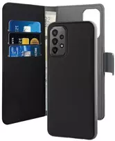 Dėklas Puro Samsung Galaxy A23 4G/5G piniginė, nuimama, juoda