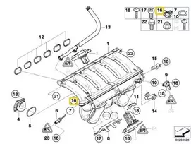 BMW E60N E61 E63 E64 E64 E90 įsiurbimo kolektoriaus vamzdžio spaustukas originalus 11617559690