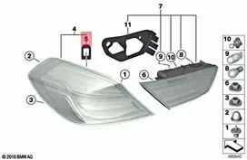 BMW Alpina M6 B6 F06 F12 F12 F13 MOS galinių žibintų tarpinių rinkinys Originalus 63217480993