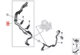 BMW F45 F45 F46 F48 F54 F55 variklio skyriaus degalų tiekimo linija originali 13538514114