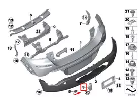 BMW MINI PACEMAN R61 Galinio bamperio dešinysis rėmo dangtelis 51129809962 GENUINALUS
