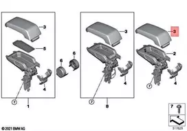 BMW I I3 I3s I01 i3 120Ah Rex 60Ah dangtelis Centrinė rankų atrama 51169330950 Originalus