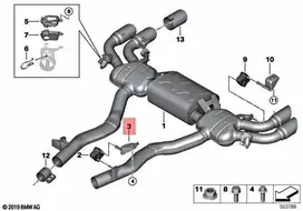 BMW G05 išmetimo sistemos laikiklis Originalus 18307935435