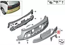 BMW i3 I01 LCi galinio bamperio vilkimo kablio akies dangtelis originalus 51127462332