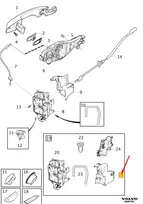 VOLVO XC90 MK2 galinių kairės pusės durų užrakto dangtelis originalus 32310709