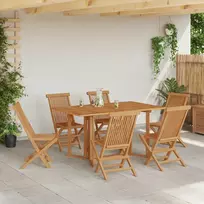 Sodo valgomojo komplektas 7 pcs Ruda Kieto teka medžio
