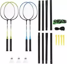 Nils Extreme Plieninis badmintono rinkinys NRZ014 NILS: 4 raketės, 3 plunksninukai, tinklas 195x22 cm ir dėklas