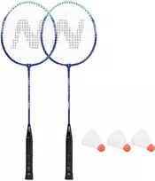 NRZ210 ALIUMINIO BADMINTONO RAKETĖS KOMPLEKTAS + 3 RAKETĖS + DANGTELIS 1/2 NILS