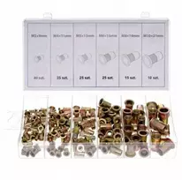 SILVER Sidabrinis SIDABRINĖS KNIEDINĖS VERŽLĖS M3-M10 150vnt. MIX PLIENINĖS