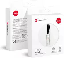Pendrive 64GB USB 3.2 Gen 1 (USB A) Forcell F-Data Metal sidabrinis