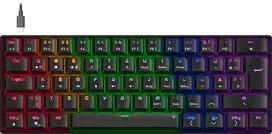 Speedlink ATMOS RGB Regenbogen Mechaninė 60% Klaviatūra žaidimams mit braunen Schaltern, juodas