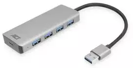 ACT AC6121 Sąsajos šakotuvas USB 3.2 Gen 1 (3.1 Gen 1) Type-A 5000Mbit/s aliuminis (AC6121)