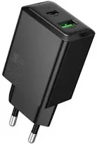 Įkroviklis Hoco N71 30W GaN USB-C/USB-A juodas