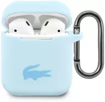 Lacoste Liquid Silicone Glossy Printing Logo dėklas skirtas Apple AirPods 1/2 mėlynos spalvos