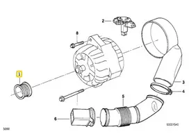 Originalus BMW E31 E32 E34 E38 E39 kupė sedano generatoriaus diržo skriemulys OEM 12311733782