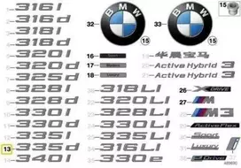 NAUJA OEM BMW F31 F31N Bagažinės Dangčio 335d Emblema Ženklas Logotipas 51147289897