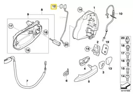 Originalus BMW E83 E83N SUV durų užrakto mygtukas OEM 51213403301