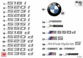 NAUJA OEM Originali BMW F11 F11N Bagažinės Dangčio 535d Emblema Ženklas Logotipas 51147209166