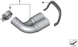 Originalus BMW M Performance išmetimo vamzdžio apdailos galas chromuotas F30 18302296889