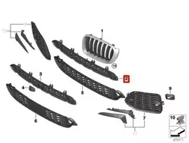 BMW X3 F25 X4 F26 Priekinis Bamperio Centrinis Viršutinis M Tinklas Originalus 51118056936