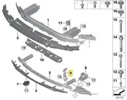Naujas originalus BMW 5 6 7 serijos priekinis bamperis vertikalus sujungimas kairysis 7357179 OEM