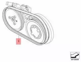 Originalus BMW E87 E90 E91 5 durų sedanas V juostinis diržas 4PK X 810 OEM 11287791786