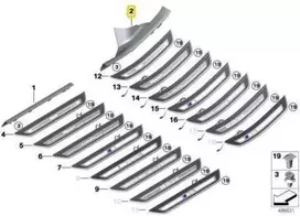 Naujas originalus BMW 5 G30 G31 F90 M5 galinis vidinis dešinės pusės dangtelio apdaila 7419696 OEM