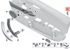 OEM BMW E89 ROADSTER DURŲ UŽRAKTAS MYGTUKO DANGTELIS 51417209516 ORIGINALUS NAUJAS 09-15