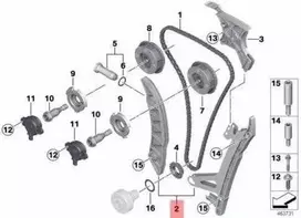 AUTENTIŠKAS OEM BMW E84 E89 F07N F10 Grandinės įtempėjas ir vadovas 11317592877