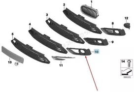 Originalus BMW F45 F46 Priekinis Atviras Rūko Žibinto Grotelės Kairė OEM 51117347219