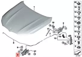 Originalus BMW M5 Z4 F90 G14 G15 G29 G30 G31 G32 G38 518d Dešinysis užraktas 51237347411