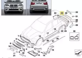BMW Originalus Galinis Dažų Apsaugos Folija Juoda Dažų Danga X5 E70 LCI 51127901996
