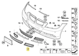 Originalus BMW 3 serijos E90 E91 priekinis dalinis atidarytas groteles O/S OEM 51117154552