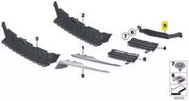 Naujas originalus BMW 6 serijos F12 F13 F06 priekinis bamperis kairysis rūko žibinto dangtelis 7235461