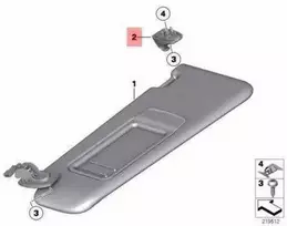 NAUJA OEM BMW 5 6 7 F10 F11 F13 F01 F02 F04 Saulės užuolaidos kabliuko laikiklis 51167227034