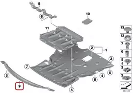 BMW NAUJA ORIGINALI F20 F21 PRIEKINĖ M SPORT ADAPTERIS VARIKLIO UŽDENGIMUI 8050730