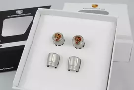Nauji originalūs Porsche spalvos sidabriniai kreivieji vožtuvų dulkės dangteliai TPMS 99104460269