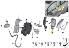 Genuine BMW I I8 I12 I15 kupė kabrioletas kairysis įdubęs laikiklis 51217333011