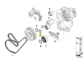 Originalus BMW E60N E61N E70N APSAUGOS KAPSELIS Įtempimo ratukas OEM 11287802640