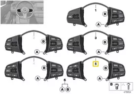 Originalus BMW F30 F20LCI F36 vairo jungiklio mygtukas multifunkcinis sportinis