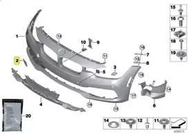 BMW F30 F31 LCI 3 SERIJA NAUJA ORIGINALI PRIEKINIO BUFERIO TRAUKIMO KABLIUKO AKSESUARAS 7396837