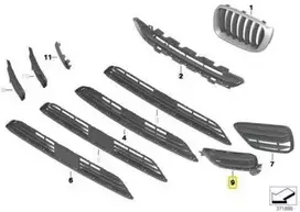 Naujas originalus BMW X4 F26 X-Line priekinis šoninis kairysis grotelių 7348109 OEM