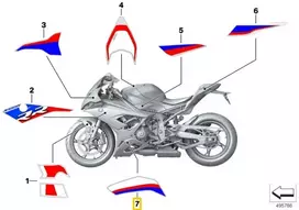 Originalus BMW K67 0E23 dekoratyvinis variklio spoileris dešinėje 51148406672