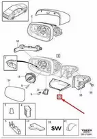 VOLVO S60 MK2 Kairės Priekinės Durų Veidrodžio Apatinis Dangtelis 31352815 NAUJAS ORIGINALUS